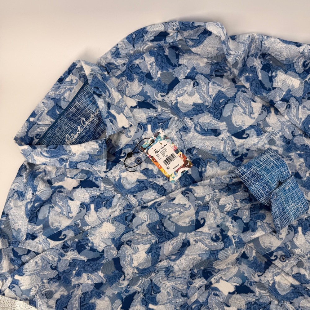 Robert Graham Baskerville Blue Paisley Shirt Classic Fit 3XL NWT $198 Retail